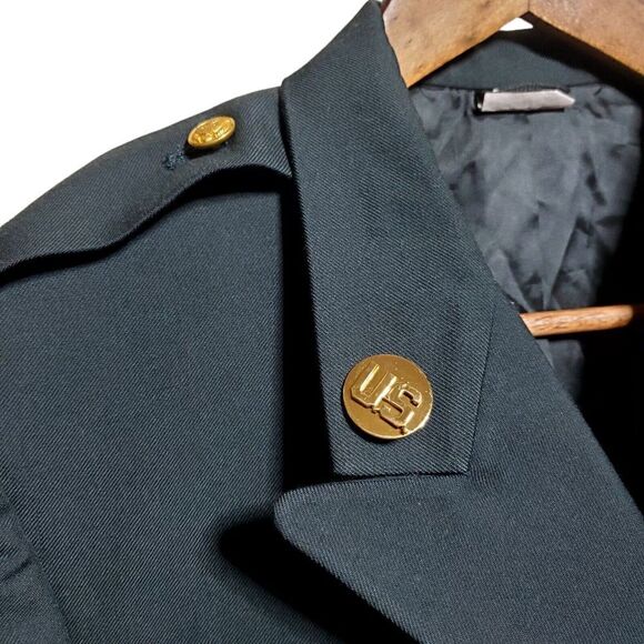 VNTG Maryland Manufacturing Co Mens Army Blazer Size 41 Short Dacron Wool Blend - Picture 4 of 14